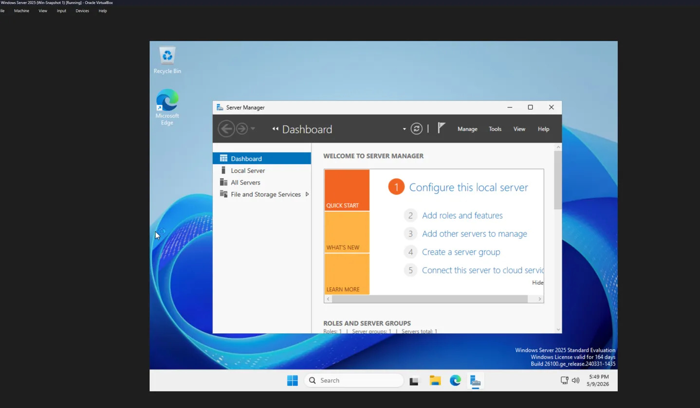 Windows Server 2025 Server Manager